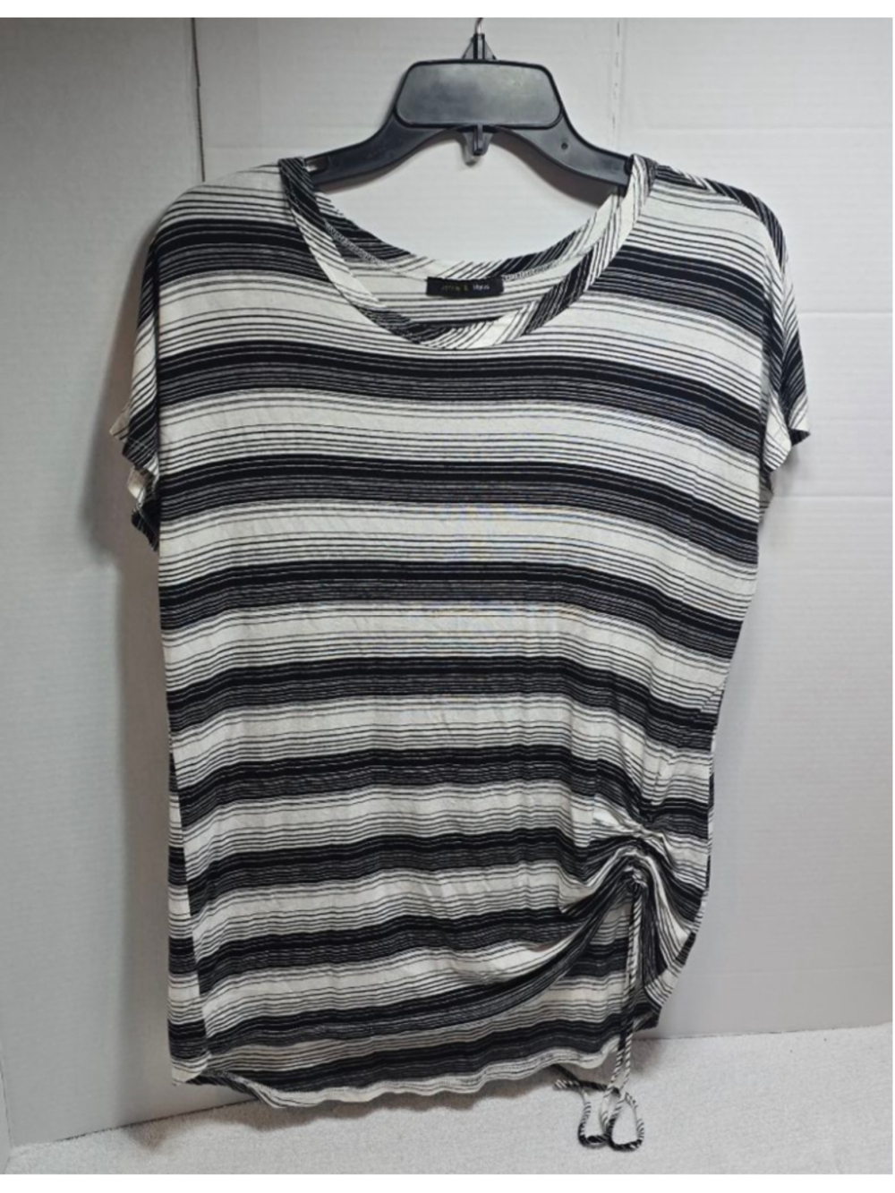 Women's Jennie & Marlis Short Sleeve Striped Tee Black White